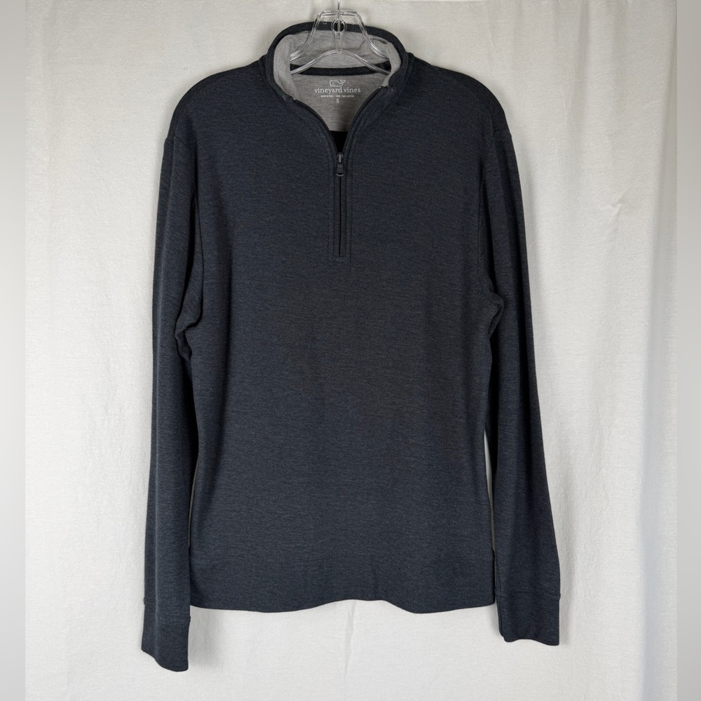 Vineyard Vines Quarter Zip Pullover Pima Cotton Gray - Size Small